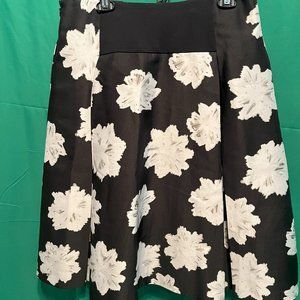 Lane Bryant black/white floral skirt